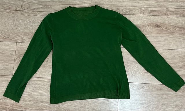 Jersey manga larga verde talla L mujer