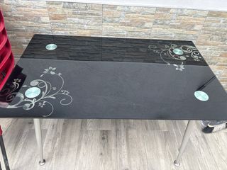 Mesa cristal negra 130x80 cm
