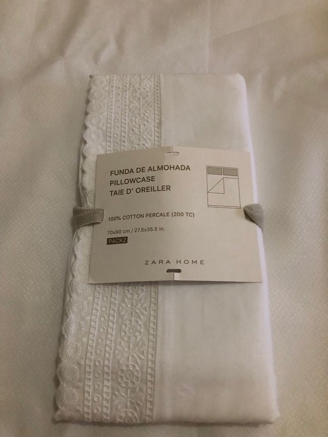 Fundas almohadas Zara Home bordadas (x2)
