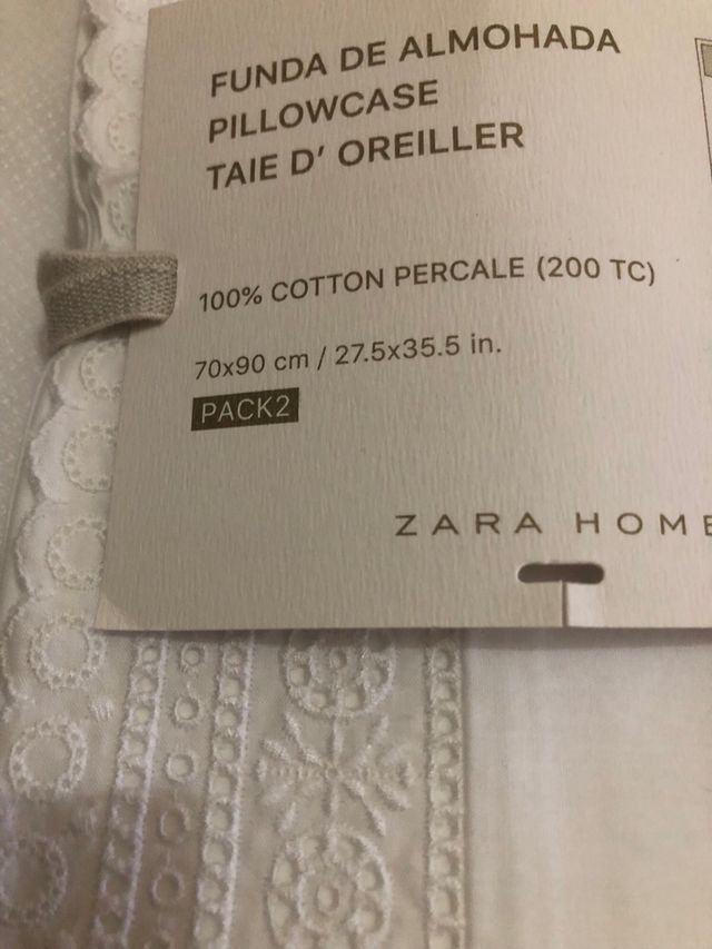 Fundas almohadas Zara Home bordadas (x2)