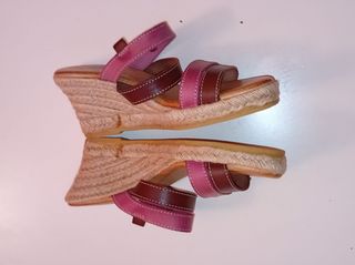 Sandalias SPK piel marrón-rosa