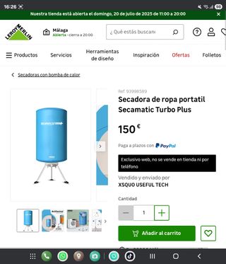 Secadora SecaMatic Turbo Plus portátil
