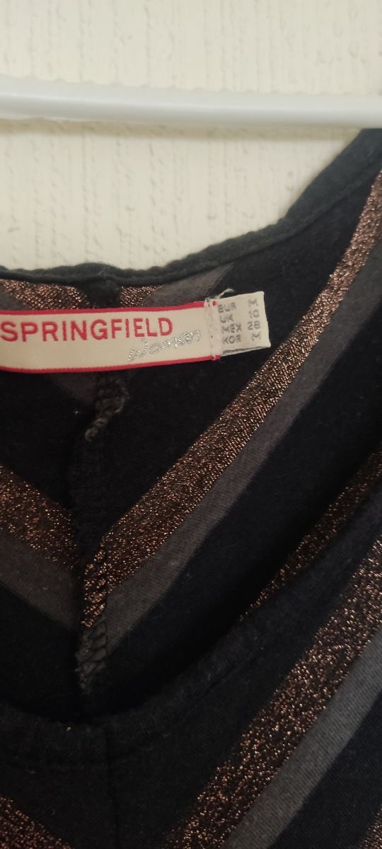 Vestido Springfield negro y dorado M