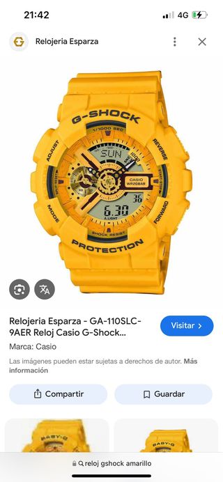 Reloj Casio G-Shock Amarillo