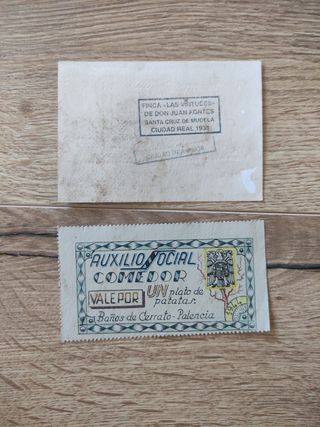 Cupones Auxilio Social 1938