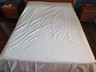 Coppia lenzuola in cotone cucite a mano nuove