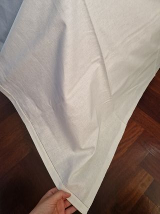 Coppia lenzuola in cotone cucite a mano nuove