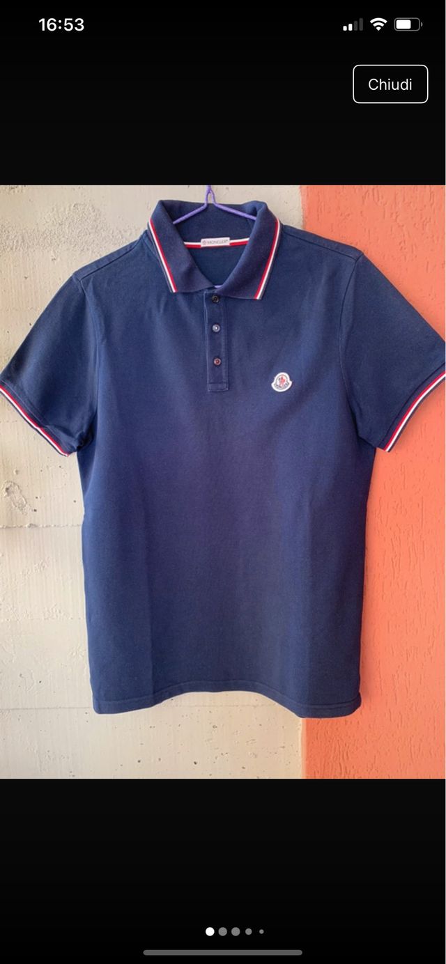 Polo Moncler blu usata