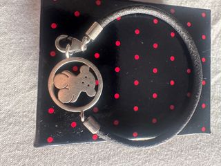 Pulsera Tous plata y cuero marron