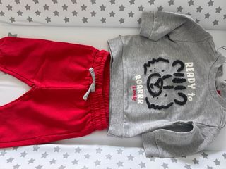 Completo Neonato 1-3 mesi Rosso Grigio