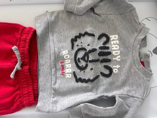 Completo Neonato 1-3 mesi Rosso Grigio