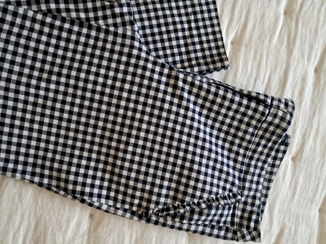 Pantalón vichy blanco y negro