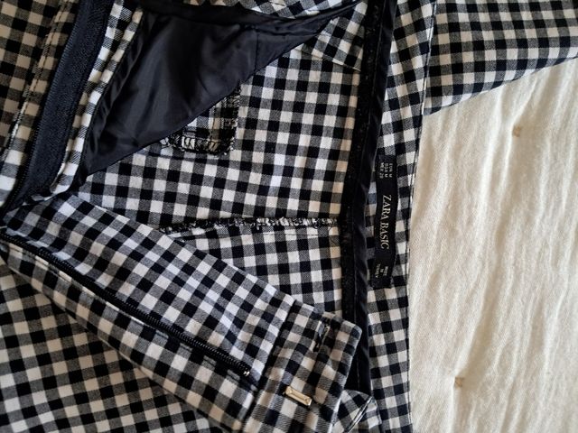 Pantalón vichy blanco y negro