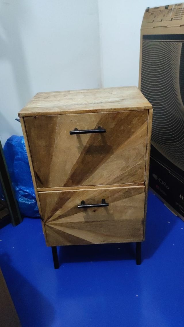 Cajonera 2 cajones - Madera y metal