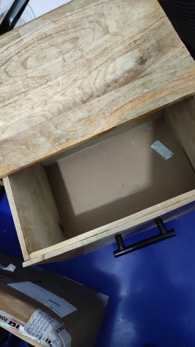 Cajonera 2 cajones - Madera y metal