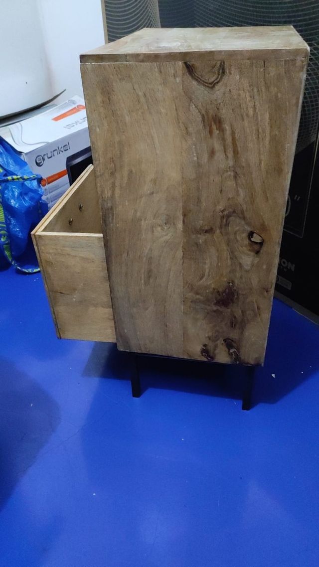 Cajonera 2 cajones - Madera y metal