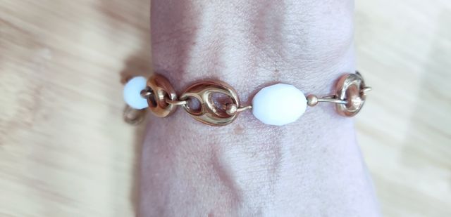 Pulsera Viceroy | Agatha blanca y dorada
