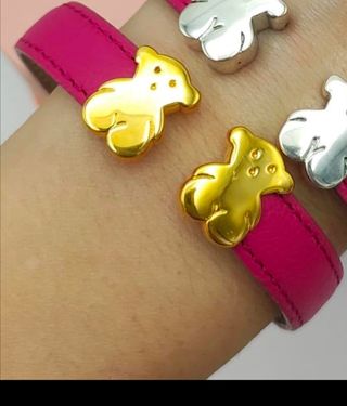 Pulsera oro y piel Tous