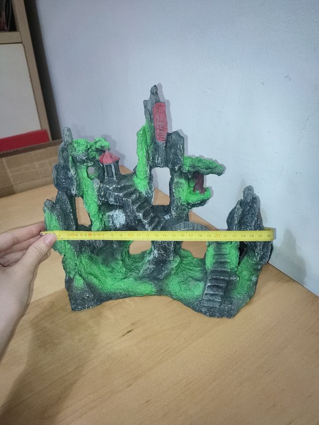 Decoración acuario piedra gris-verde roca