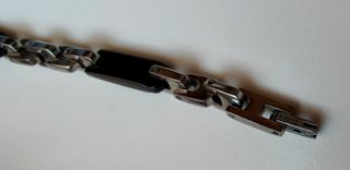 Braccialetto uomo acciaio-nero