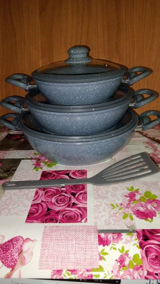 Set pentole in ceramica 3pz grigio