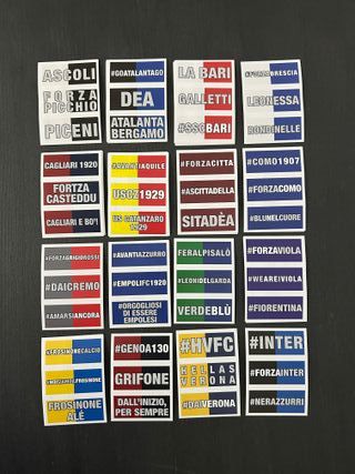 117 Adesivi del Tifoso, Figurine Calciatori Panini