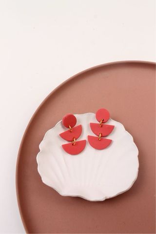 Pendientes Rojo coral 2