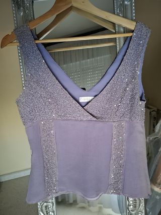 Top seda Purificación García - Lila