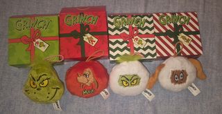 4 Pupazzi Grinch + Libro ( compresa di scatola )