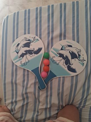 Raquetas playa + 4 pelotas