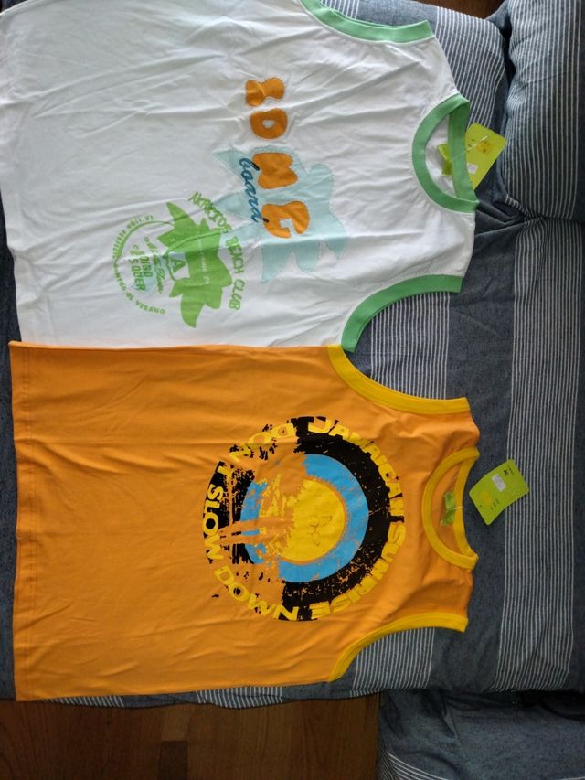 2 Camisetas tirantes niño talla 16