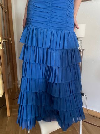 Vestido fiesta azul - volantes