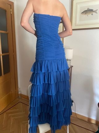 Vestido fiesta azul - volantes