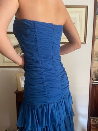 Vestido fiesta azul - volantes
