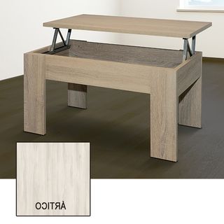 Mesa centro elevable madera beige