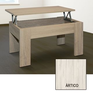 Mesa centro elevable madera beige