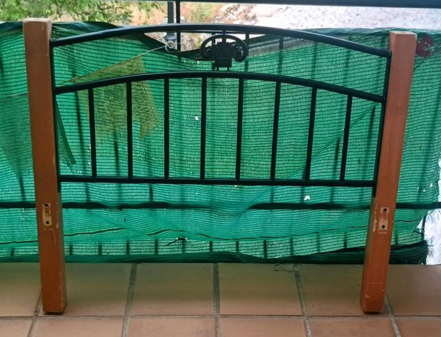 Cabecero cama metal y madera