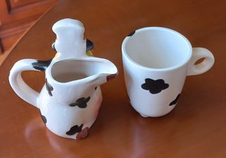 Juego taza y lechera vaca