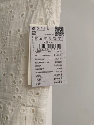 Vestido blanco High Spirits - Talla M