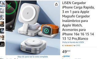 LISEN Cargador inalámbrico 3 en 1