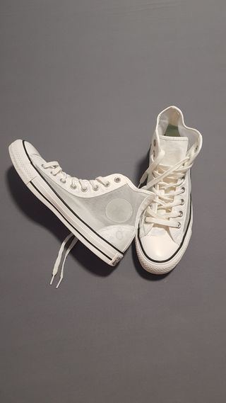 Converse altas blancas transparentes mujer