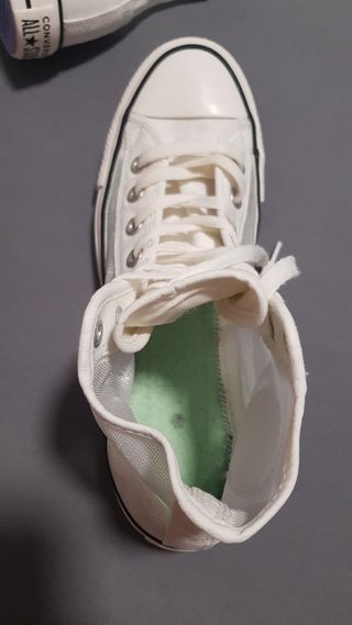 Converse altas blancas transparentes mujer