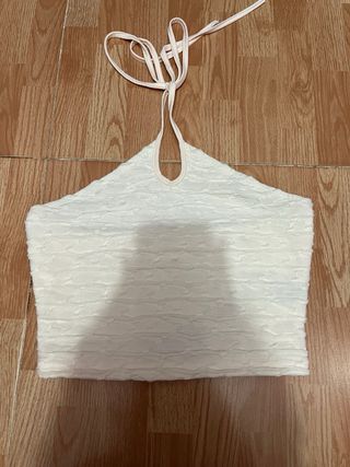 Conjunto top y falda beige