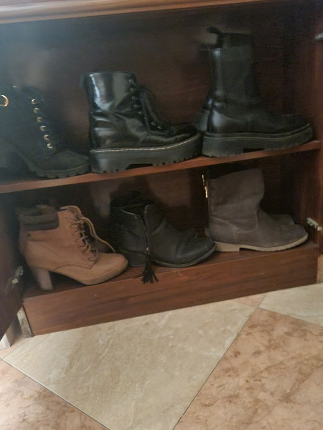 Zapatero madera marrón - 2 estantes