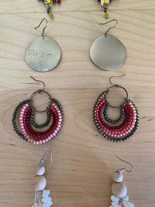 5 pares pendientes - varios estilos