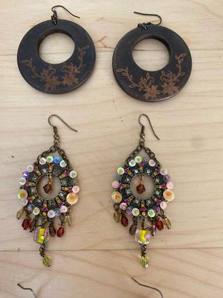 5 pares pendientes - varios estilos