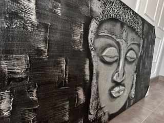 Cuadro Buda - Relieve negro plata