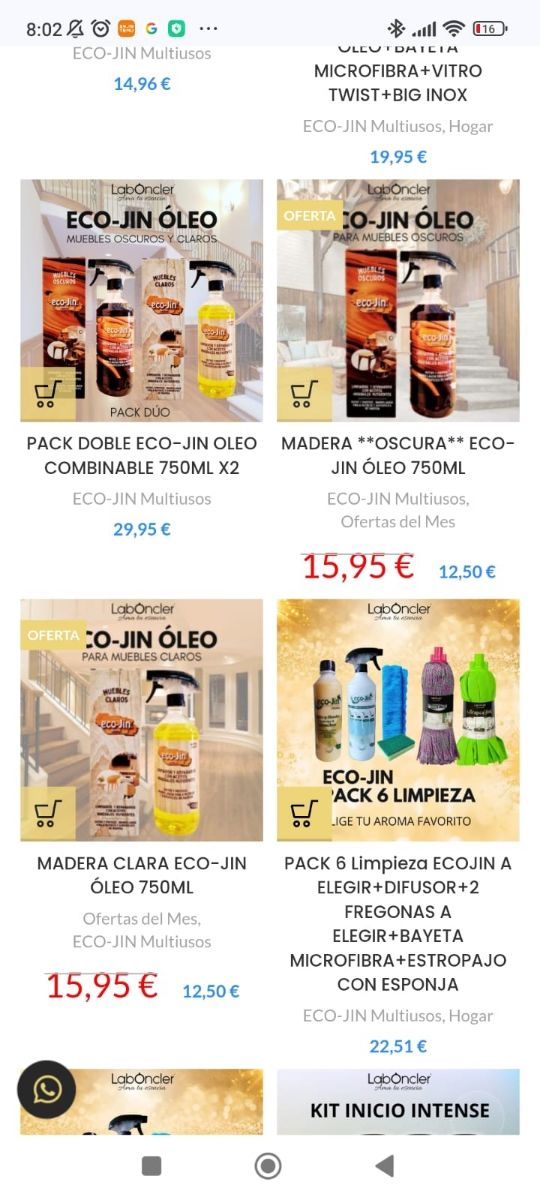 Pack Eco-Jin Oleo + Limpiador