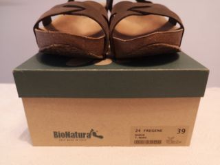 Sandali alti BioNatura 39 in Nabuk testa di moro