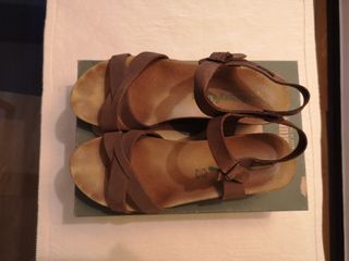 Sandali alti BioNatura 39 in Nabuk testa di moro